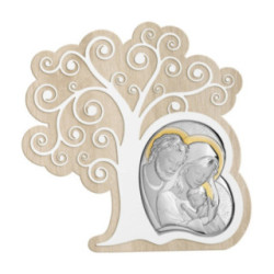 Icoana Argint - Copacul vietii cu Sfanta Familie 15х15 cm