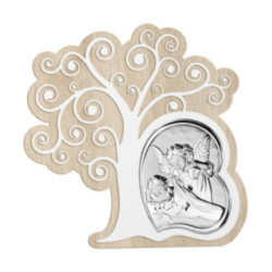Icoana Argint - Copacul vietii cu ingerasi 15х15 cm