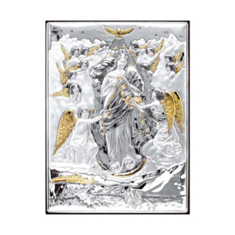 Icoana Argint - Arhanghelul Mihail si ingerii 8х11 cm