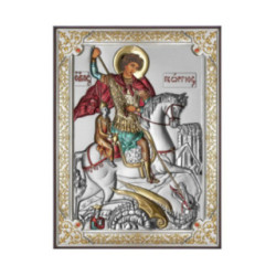 Icoana Argint - Sfantul Gheorghe si balaurul 8х11 cm