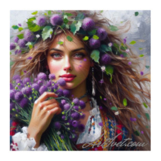 Pictura pe numere - Atingere purpurie 40х40 cm