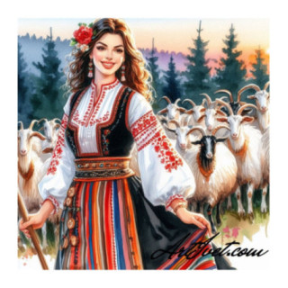 Pictura pe numere - Pastorita 40х40 сm