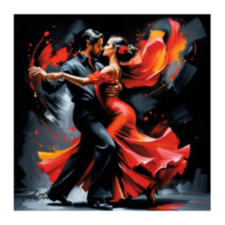 Pictura pe numere - Dans pasional 40x40 cm