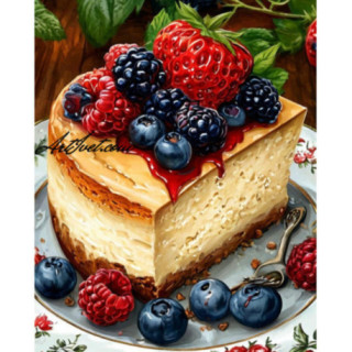 Pictura pe numere - Tablou pentru bucatarie - CHEESECAKE