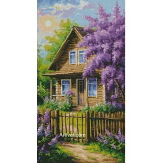 Set Goblen - Casa cu liliac