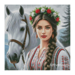 Set Goblen - Fata cu calul