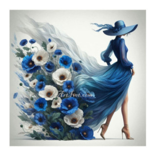 Pictura pe numere - Eleganta si maci 40х40 сm