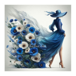 Pictura pe numere - Eleganta si maci 40х40 сm