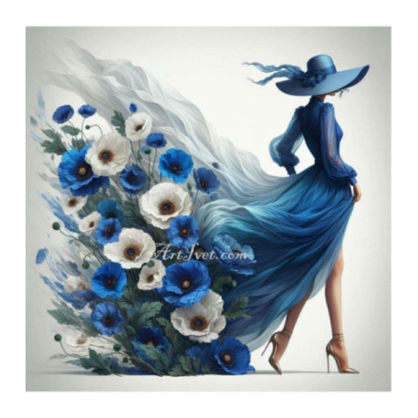 Pictura pe numere - Eleganta si maci 40х40 сm