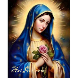 Pictura pe numere - Fecioara Maria - Frumosetea inimii
