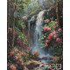 Goblen de diamante - Cascada unde infloresc trandafiri roz