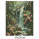 Goblen de diamante - Cascada unde infloresc trandafiri roz