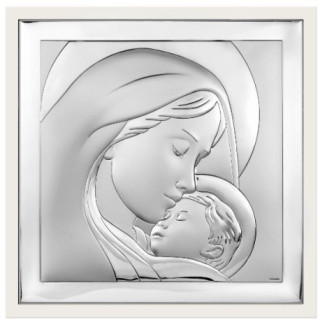 Icoana Argint - Maicuta cu copilul 19 х 19 cm