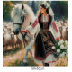 Goblen de diamante - Ilinca - fata cu bujori albi