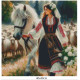 Goblen de diamante - Ilinca - fata cu bujori albi