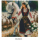 Goblen de diamante - Ilinca - fata cu bujori albi