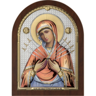 Icoana Argint - Maica Domnului cu 7 sageti 16.5 х 21.5 cm