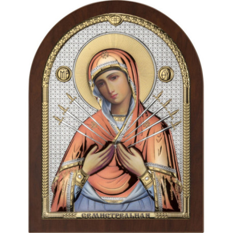 Icoana Argint - Maica Domnului cu 7 sageti 16.5 х 21.5 cm
