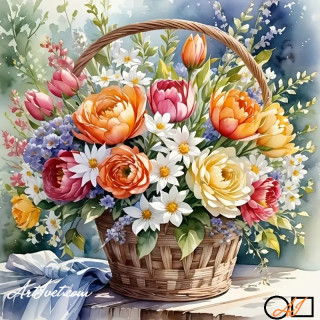  Goblen de diamante - Buchet plin de gingasie