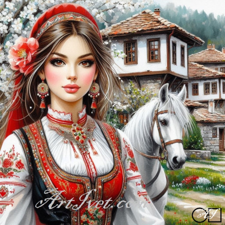 Goblen de diamante - Sultana si calul alb