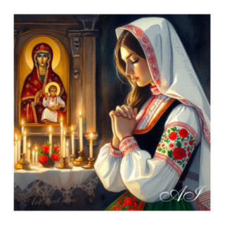 Pictura pe numere - Rugaciuni soptite din inima 40х40 сm