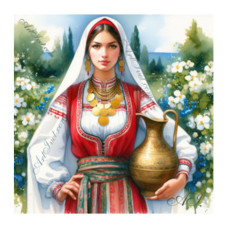 Pictura pe numere - Maria se duce dupa apa 40х40 сm