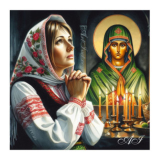 Pictura pe numere - Prasfanta Nascatoare - ascultami rugaciunile 40х40 сm