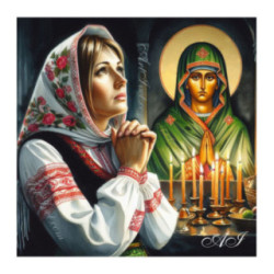 Pictura pe numere - Prasfanta Nascatoare - ascultami rugaciunile 40х40 сm