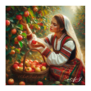 Pictura pe numere - Recolta merelor 40х40 сm