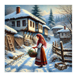 Pictura pe numere - In ospetie 40х40 сm