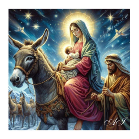 Pictura pe numere - Calea Sfintei Familii 40х40 сm