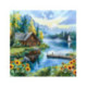 Pictura pe numere - Vila de langa raul din munti 40х40 сm