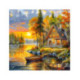Pictura pe numere - Apus aurit peste casa pescarului 40х40 сm