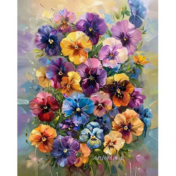 Pictura pe numere - Panselute de multe culori