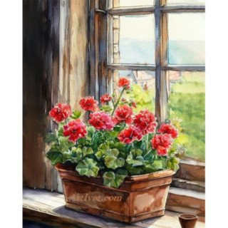 Pictura pe numere - Muscata la fereastra de la tara