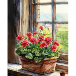 Pictura pe numere - Muscata la fereastra de la tara