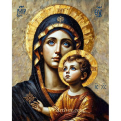 Pictura pe numere - Fecioara si pruncul - Iluminare