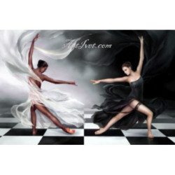 Pictura pe numere - Dans - Alb si negru
