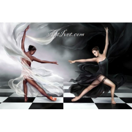 Pictura pe numere - Dans - Alb si negru