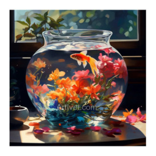 Pictura pe numere - Pestisorul de aur 40х40 сm