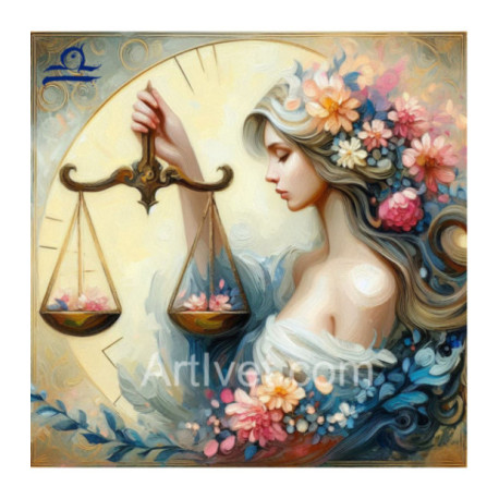 Pictura pe numere - Zodia Balanta dupa S. Marinova 40х40 сm