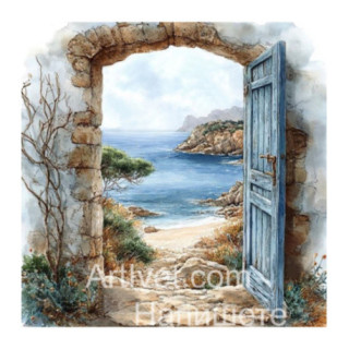 Pictura pe numere - Poarta spre mare 40х40 сm