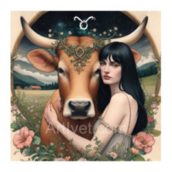 Pictura pe numere - Zodia Taur dupa S. Marinova 40х40 сm