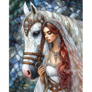 Pictura pe numere - Mireasa si calul din poveste