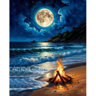Pictura pe numere - Foc in suflet si pe malul marii