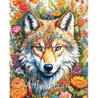 Pictura pe numere - Cap de lup