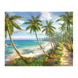 Pictura pe numere - Palmieri pe malul marii
