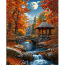 Pictura pe numere - Pergola de langa pod 