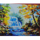 Pictura pe numere - Copacii frumosi langa cascada
