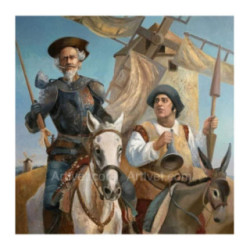 Pictura pe numere - Don Quijote si Sancho Pansa 40х40 сm